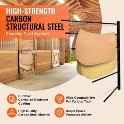 Seinään asennettava satulateline täyshitsattu teräs kuusi kääntyvää vartta musta ruosteenestopinnoite