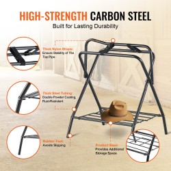 Satulateline taittuva hiiliteräsrunko ruosteenkestävällä pinnoitteella 2 kpl satuloille ja loimille