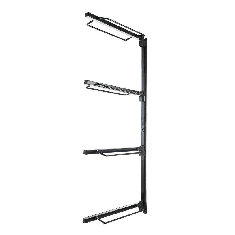 Satulateline seinään kiinnitettävä nelitasoinen täyshitsattu ruosteenkestävä teräs