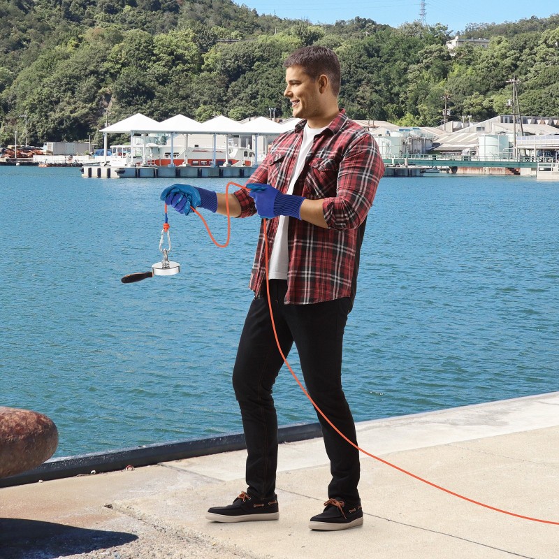 Neodyymikalastusmagneetti N35 318 kg vetovoima läpimitta 75 mm ruosteenkestävä runko