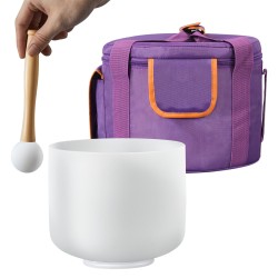 Kristallilaulukulho 8-tuumainen 99,99% puhdasta kristallia F-sävel sydänchakralle