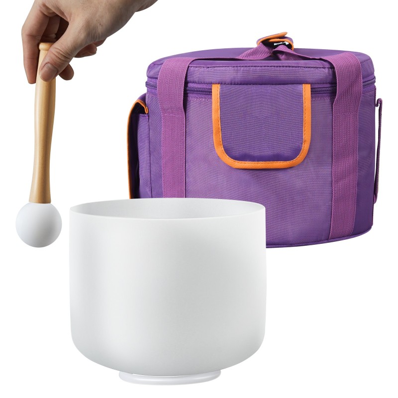 Kristallilaulukulho 8-tuumainen 99,99% puhdasta kristallia F-sävel sydänchakralle