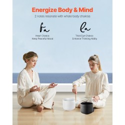 Kristalliset sointukulhot 99,99-prosenttinen puhdas kristalli 8- ja 10-tuumaiset jooga- ja meditaatiokäyttöön