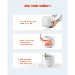 Kristalliäänimalja 8-tuumainen 99,99-prosenttinen F-nuottiin viritetty sydänchakran tasapainoon