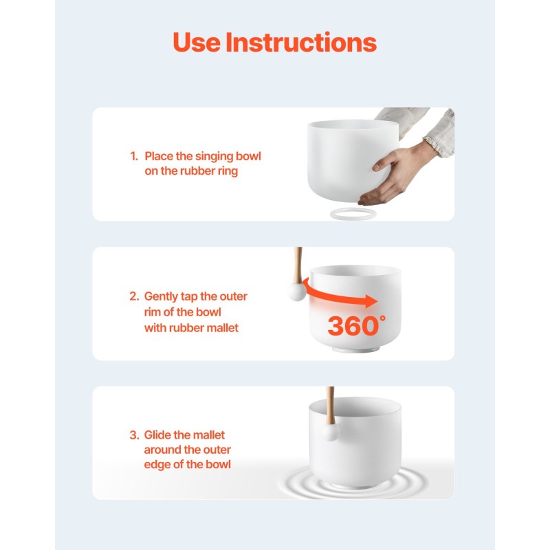 Kristalliäänimalja 8-tuumainen 99,99-prosenttinen F-nuottiin viritetty sydänchakran tasapainoon