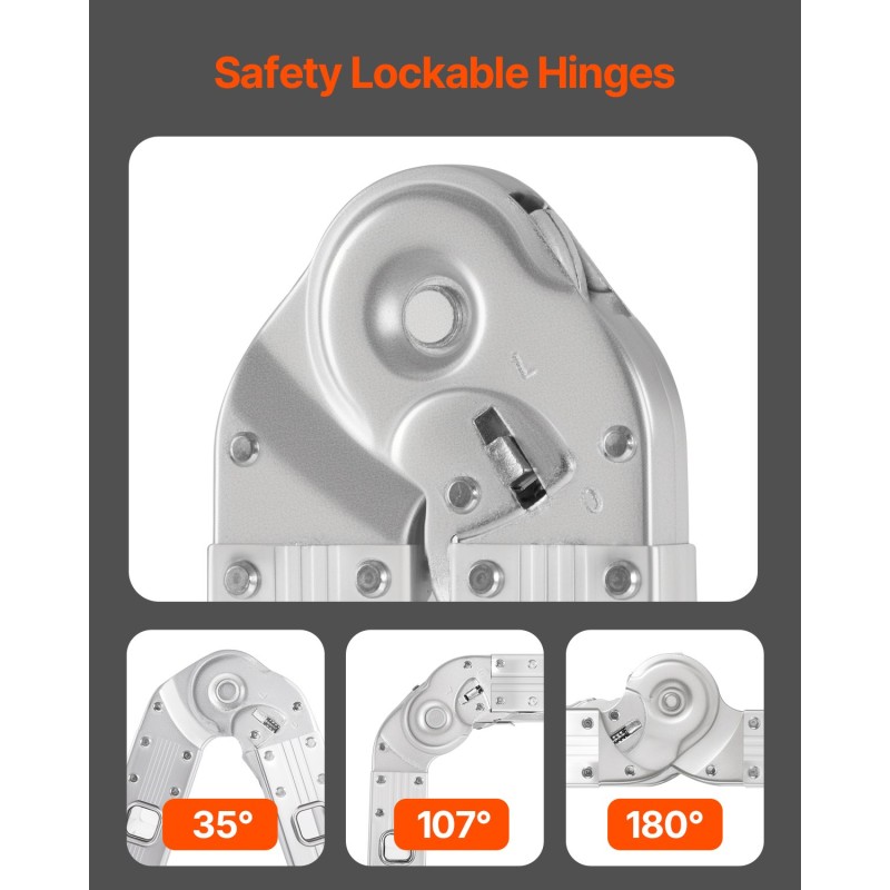 Taitettava alumiinitikas 5,8 metriä 7-asentoinen 149,7 kg kantavuus