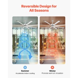 Kattotuuletin 213 cm 8 alumiinilavaa harjattu nikkeli matalaprofiili DC moottori