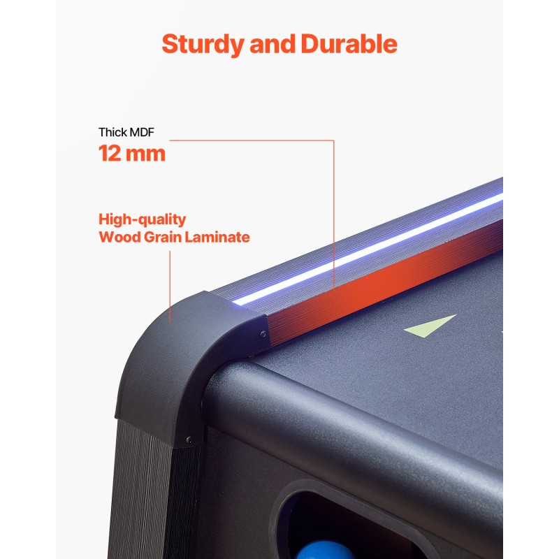 Skeeball-pöytä 9-jalkainen MDF-runko PVC-pintalaminaatti LED-pistelaskuri 4 pelipalloa kotiin