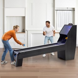 Skeeball-pöytä 9-jalkainen MDF-runko PVC-pintalaminaatti LED-pistelaskuri 4 pelipalloa kotiin