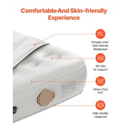 Ilmatäytteinen leirintäsänky kahdelle joustokuitukankaasta taittuvalla rungolla sisäänrakennetulla pumpulla