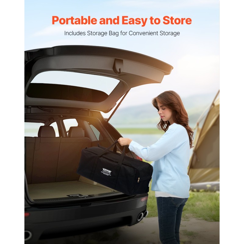 Ilmatäytteinen leirintäsänky kahdelle joustokuitukankaasta taittuvalla rungolla sisäänrakennetulla pumpulla