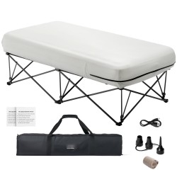 Yhden hengen ilmapatja metallikehyksellä sisäänrakennetulla pumpulla PVC-muovi ja polyesterikangas 1880x990x225 mm