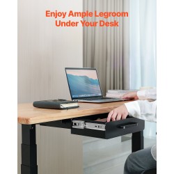 Ulosvedettävä pöydän alle asennettava 13 tuuman musta teräslaatikko