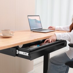 Pöydän alle asennettava teräs ja MDF vetolaatikko 680 mm yksitasoinen musta