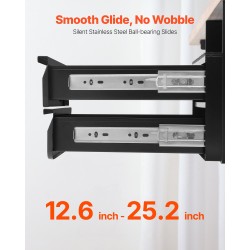 Liukulasikotelo pöydän alle asennettava 13-tuumainen Q235-teräs 2-kerroksinen lukittava musta