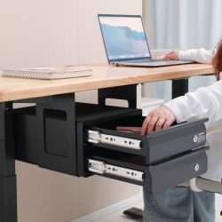 Liukulasikotelo pöydän alle asennettava 13-tuumainen Q235-teräs 2-kerroksinen lukittava musta