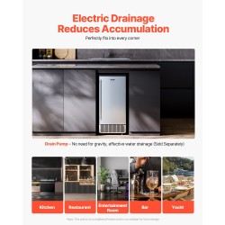 Työtason alle asennettava jääpalakone 36 kg vuorokaudessa 22 mm neliöpalat