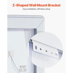 LED-kylpyhuonepeili A100 600 x 800 mm epoksihartsipinnoite alumiinitaustapaneeli portaaton himmennys