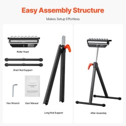 Rullatuki teräsrunko kolmitoiminen rullapää säädettävä korkeus 680–1079 mm 136 kg