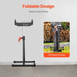 Taittuva teräsrullatuki 113 kg kantavuus säädettävä korkeus 685–1092 mm 2 kpl