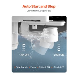 Kondenssivesipumppu muovirakenne automaattinen kellukko 0,5 gal säiliö ilmastointilaitteille