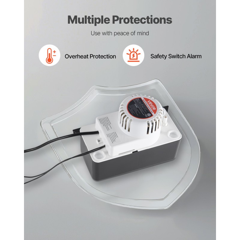 Kondenssivesipumppu muovirakenne automaattinen kellukko 0,5 gal säiliö ilmastointilaitteille