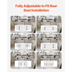Auton koiraverkko vahva teräs säädettävä leveys 968–1685 mm takapenkin niskatukiin