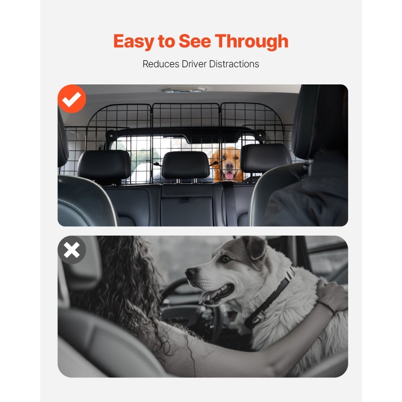 Koiran autoverkko teräsrunko säädettävä enintään 1524 mm poraamaton kiinnitys niskatukiin