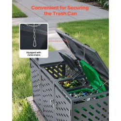 Metallinen roska-astioiden säilytyskaappi ulkokäyttöön 3 astiaa 240 l galvanoitu teräs tummanharmaa