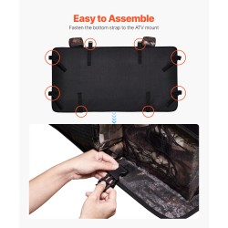 Takatavaralaukku 68 l 600D Oxford kangas mönkijään istuinpehmuste pulloteline