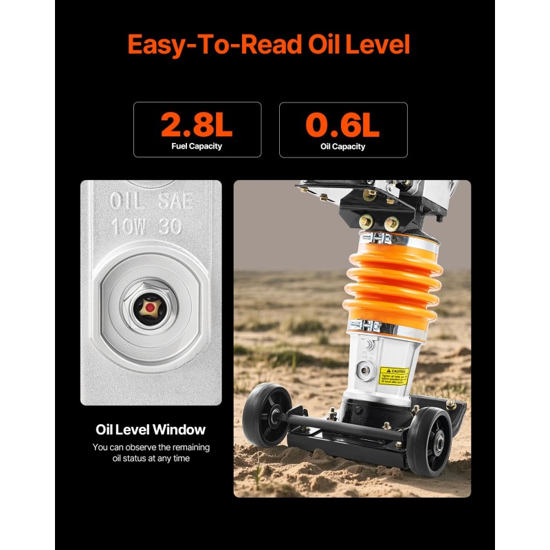 Täryjyrsin 6,5 hevosvoiman bensiinimoottorilla 26 tuuman tiivistyssyvyys