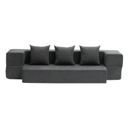 Taitettava kolmitoiminen sohvasänky korkeatiheyksinen tukivaahto samettimainen irrotettava pestävä päällinen