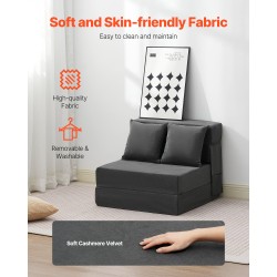 Taitettava kolmitoiminen sohvasänky korkeatiheyksisellä 25D-muistivaahdolla irrotettavalla samettipäällisellä