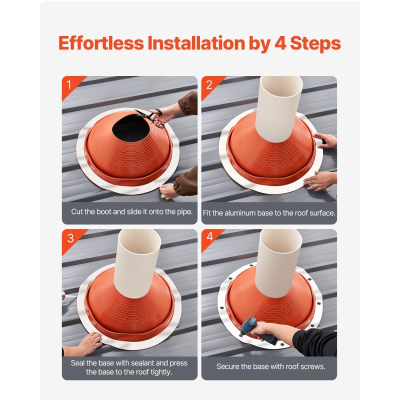 Katon putkiläpivienti silikoninen yläosa alumiinipohja 254–483 mm 1 kpl