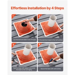 Kattoläpivientikumi silikonikartiolla alumiinipohjalla 0,6 mm 254–457 mm 1 kpl