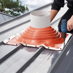 Kattoläpivientikumi silikonikartiolla alumiinipohjalla 0,6 mm 254–457 mm 1 kpl