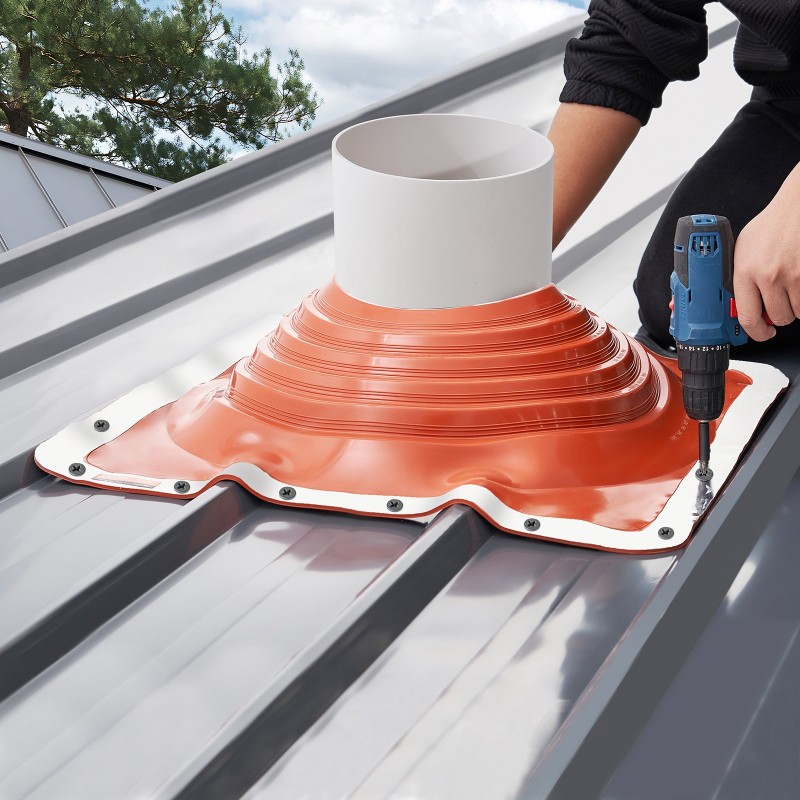 Kattoläpivientikumi silikonikartiolla alumiinipohjalla 0,6 mm 254–457 mm 1 kpl