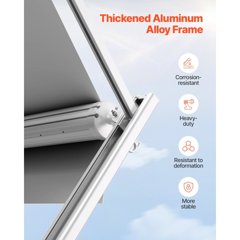 Matkailuauton käsikäyttöinen markiisi 18 jalkaa alumiiniseosrunko liukuvärjätty sininen