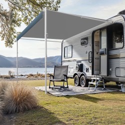 Matkailuauton käsikäyttöinen markiisi 18 jalkaa alumiiniseosrunko liukuvärjätty sininen