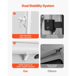 Markiisi 18-jalkainen alumiiniseosrunko manuaalinen sisäänvedettävä matkailuautoihin ja perävaunuihin liukuvärjätty sininen