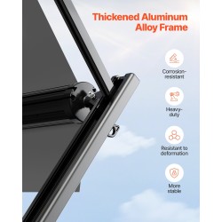 Matkailuautoille ja perävaunuille 18-jalkainen sisäänvedettävä manuaalinen markiisi alumiiniseosrunko liukuva musta kangas