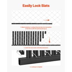 Alalukittavat yksiseinäiset aitasäleet korkeatiheyksinen polyeteeni 1740 mm 82 kpl musta