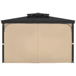 Paviljongin sivuverhot polyesteri 4 paneelia 284x284x204 cm khaki