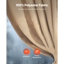 Paviljongin 4-paneelinen sivuverhosarja 100 % polyesteri vedenpitävä khaki 284 x 284 cm