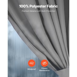 Paviljongin sivuverhot 100 % polyesteri 160gsm 283x340x203 cm harmaa 4 paneelia ulkokäyttöön