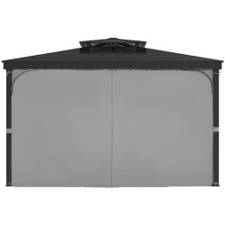 Paviljongin sivuverhot 100 % polyesteri 160gsm 283x340x203 cm harmaa 4 paneelia ulkokäyttöön