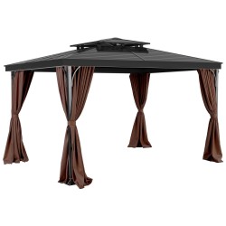 Paviljongin sivuverhosarja 100 polyesteri 160 gsm vedenpitävä neliosainen 281 341 214 cm