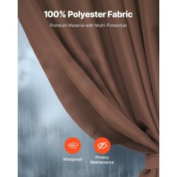 Paviljongin sivuverhosarja 100% polyesteri 160gsm 344x344x213 cm nelipaneelinen kahvinvärinen