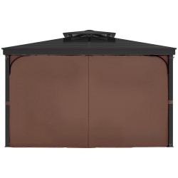 Paviljongin sivuverhosarja 100% polyesteri 160gsm 344x344x213 cm nelipaneelinen kahvinvärinen