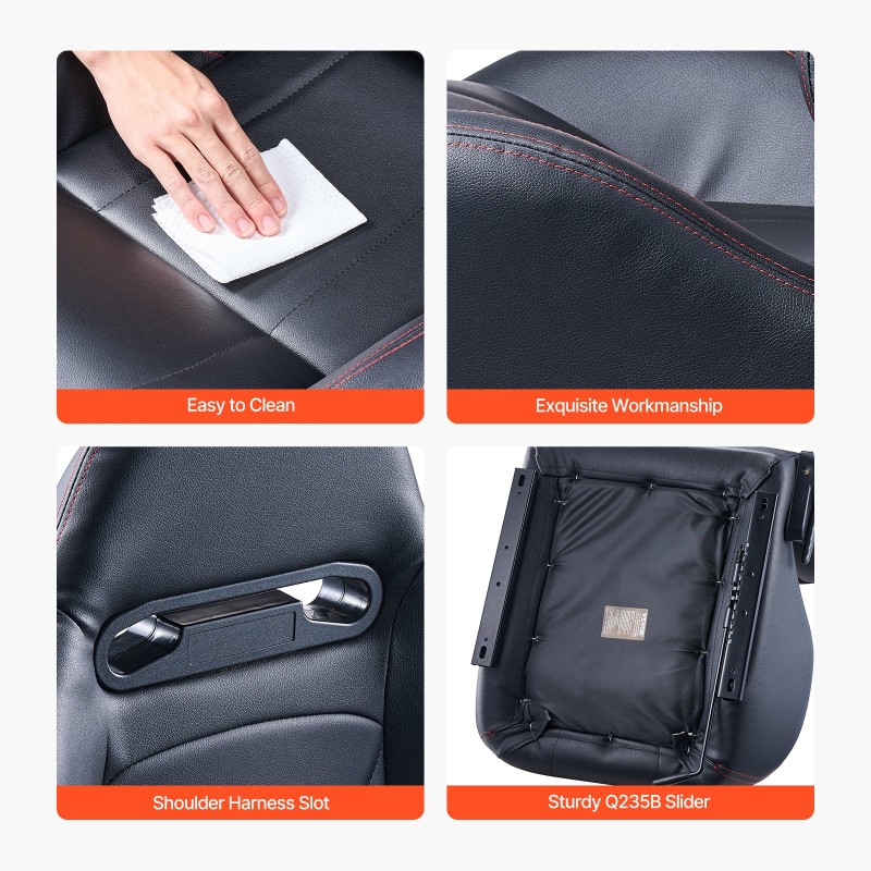 Kilpaistuimet 2 kpl PVC-keinonahka yleismallinen etuistuin korkeatiheyksinen vaahtopehmuste